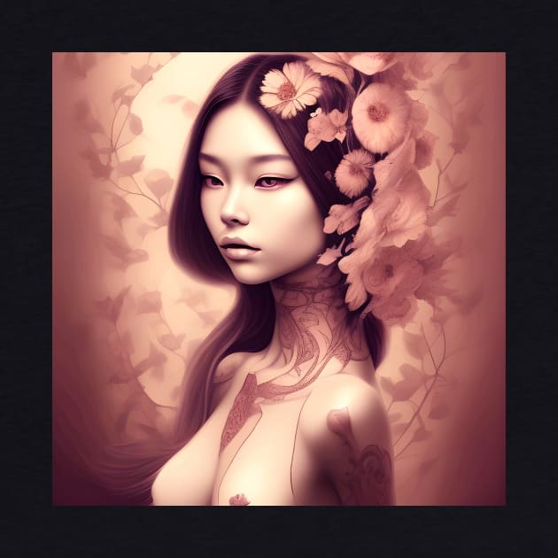 Beautiful Asian Woman Painting by animegirlnft